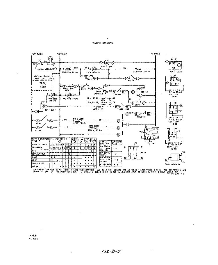 WIRING DIAGRAM Diagram and Parts List for 2275W0A  Roper Range
