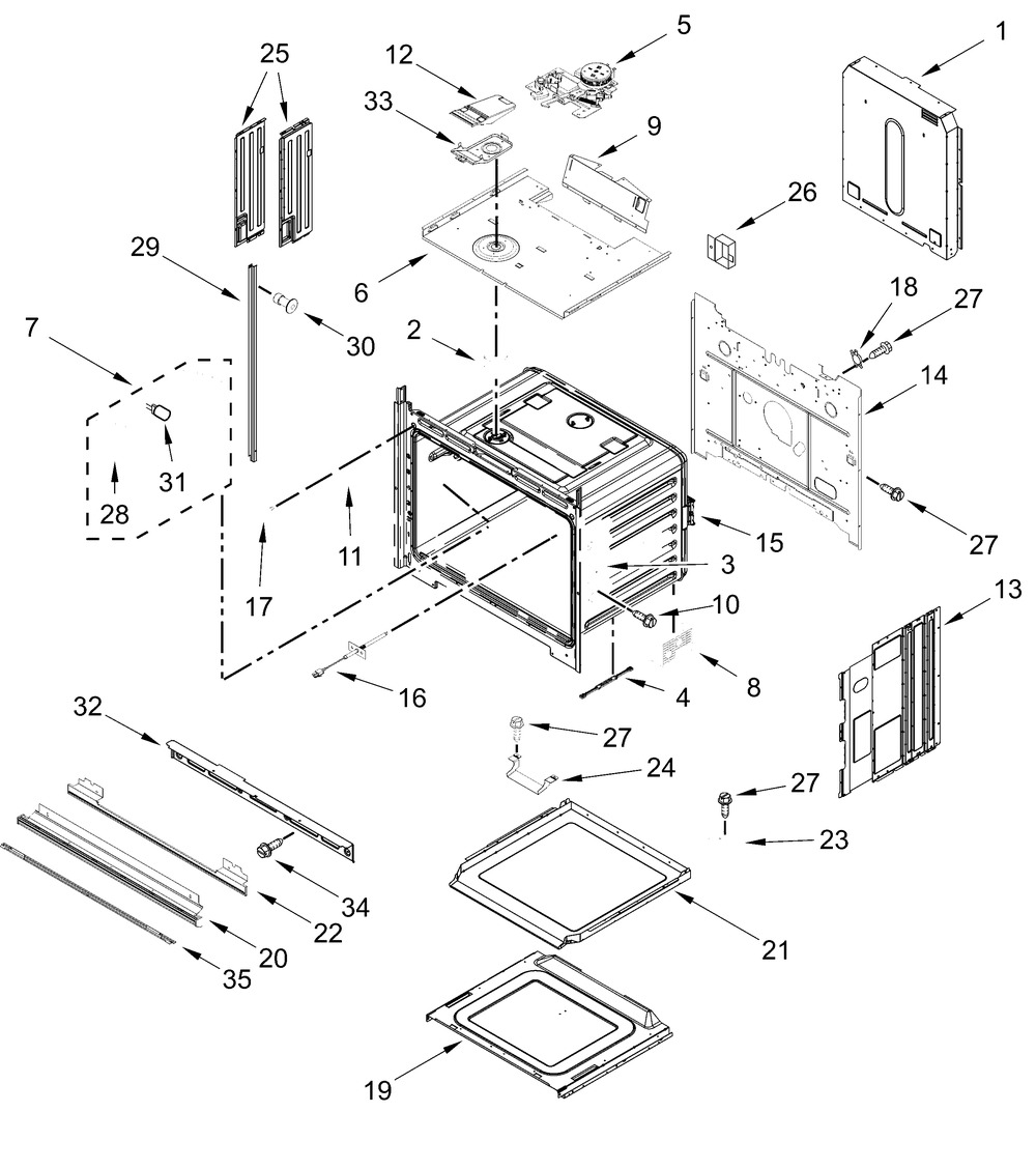 Oven Parts Diagram and Parts List for JOESC530RM00  Whirlpool Wall Oven