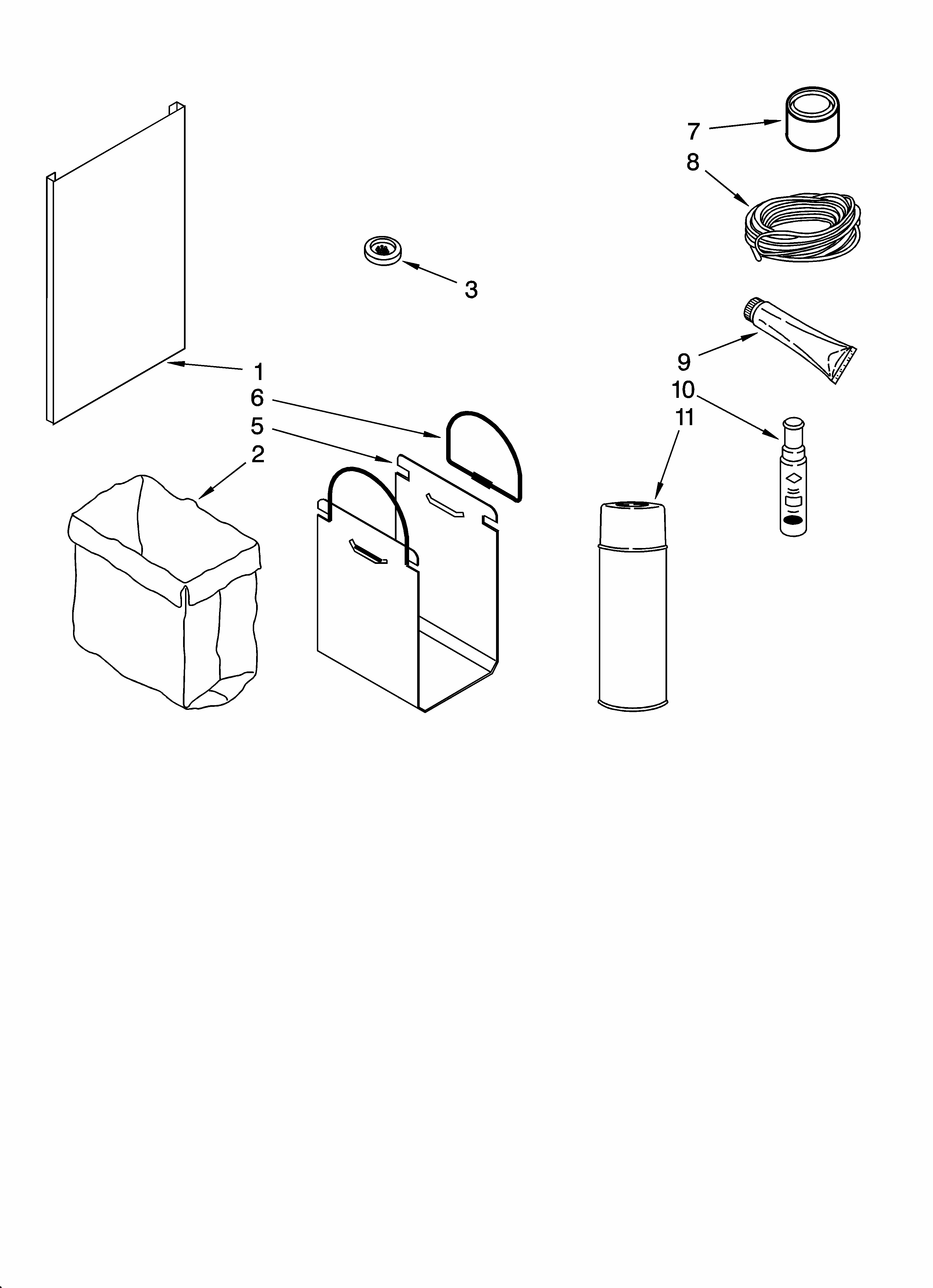 Accessory Parts Diagram and Parts List for 66513612101  Kenmore Trash Compactor