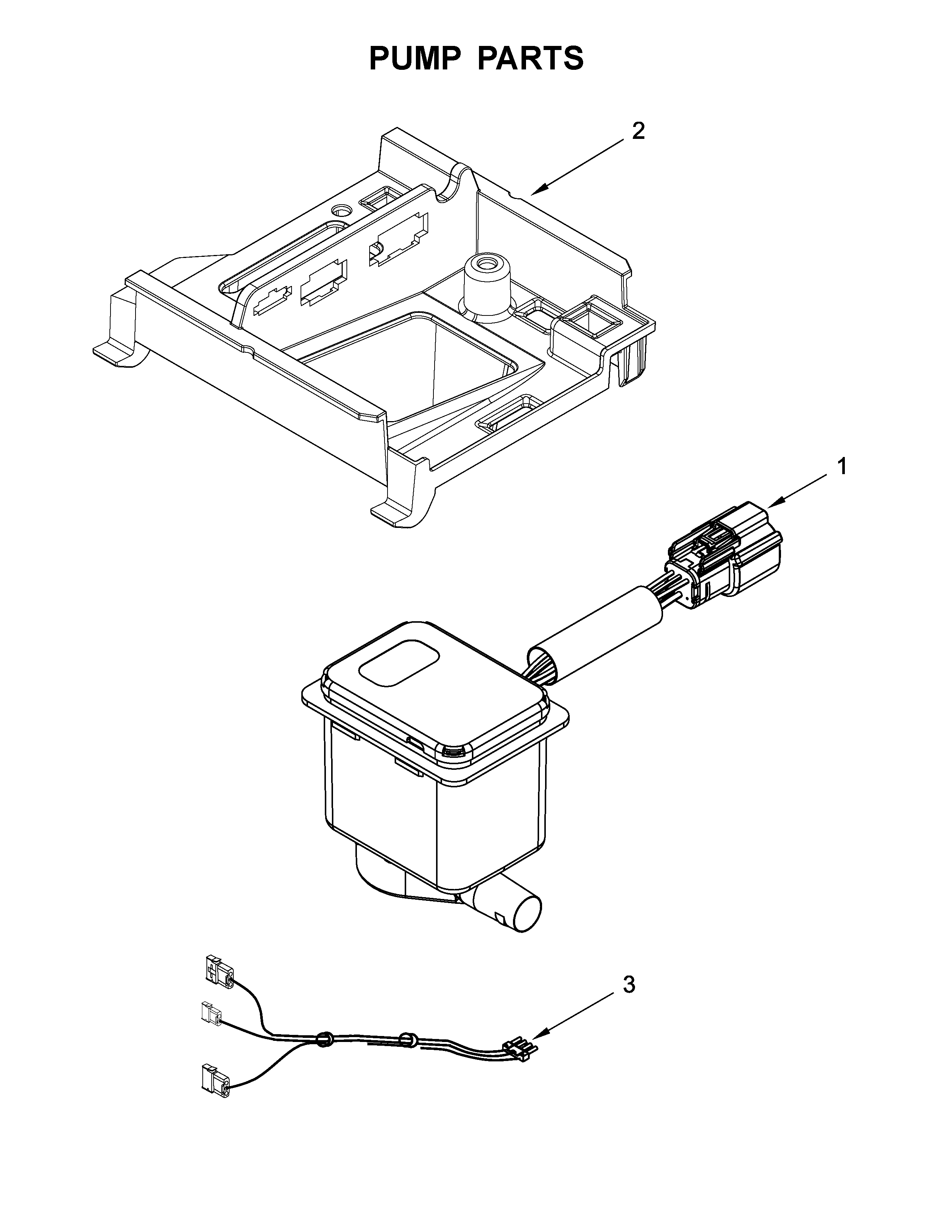Pump Parts Diagram and Parts List for 10689592101  Kenmore Ice Maker