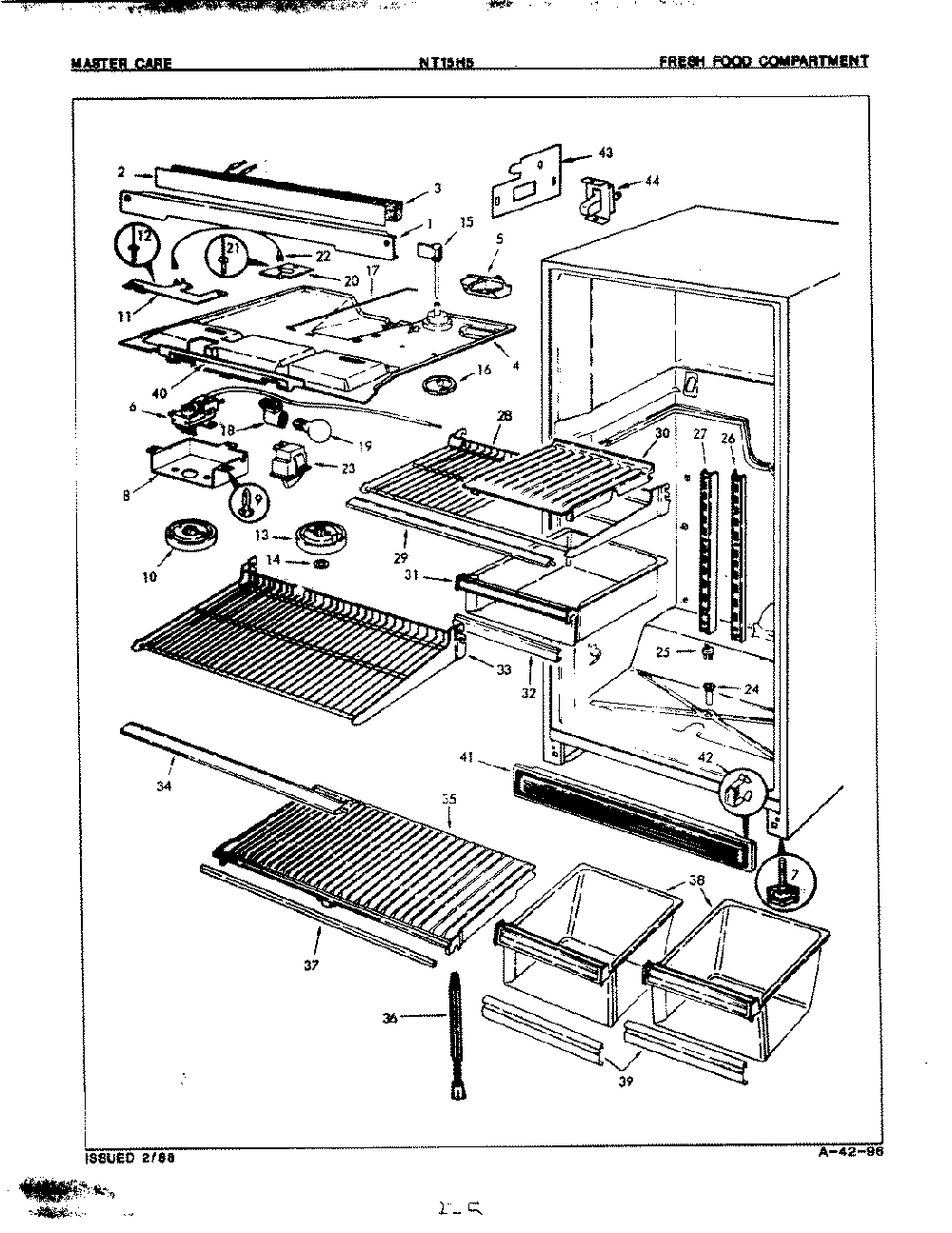 03 - Fresh Food Compartment Diagram and Parts List for NT15H5A  Whirlpool Refrigerator