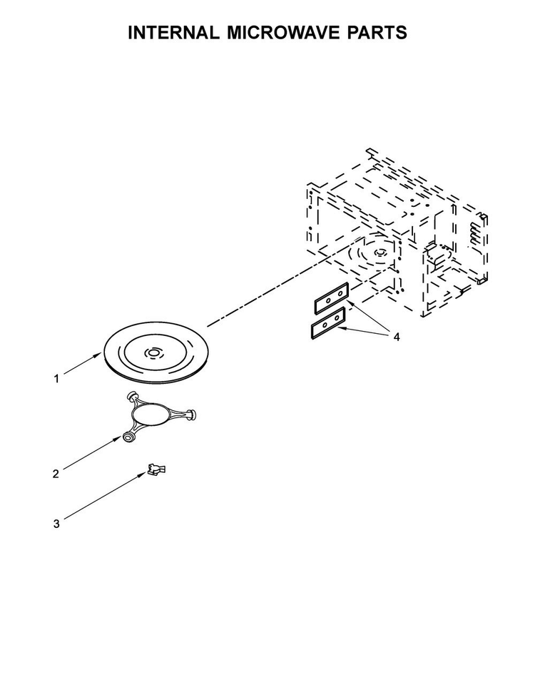 Internal Microwave Parts Diagram and Parts List for WOC75EC0HS00  Whirlpool Microwave
