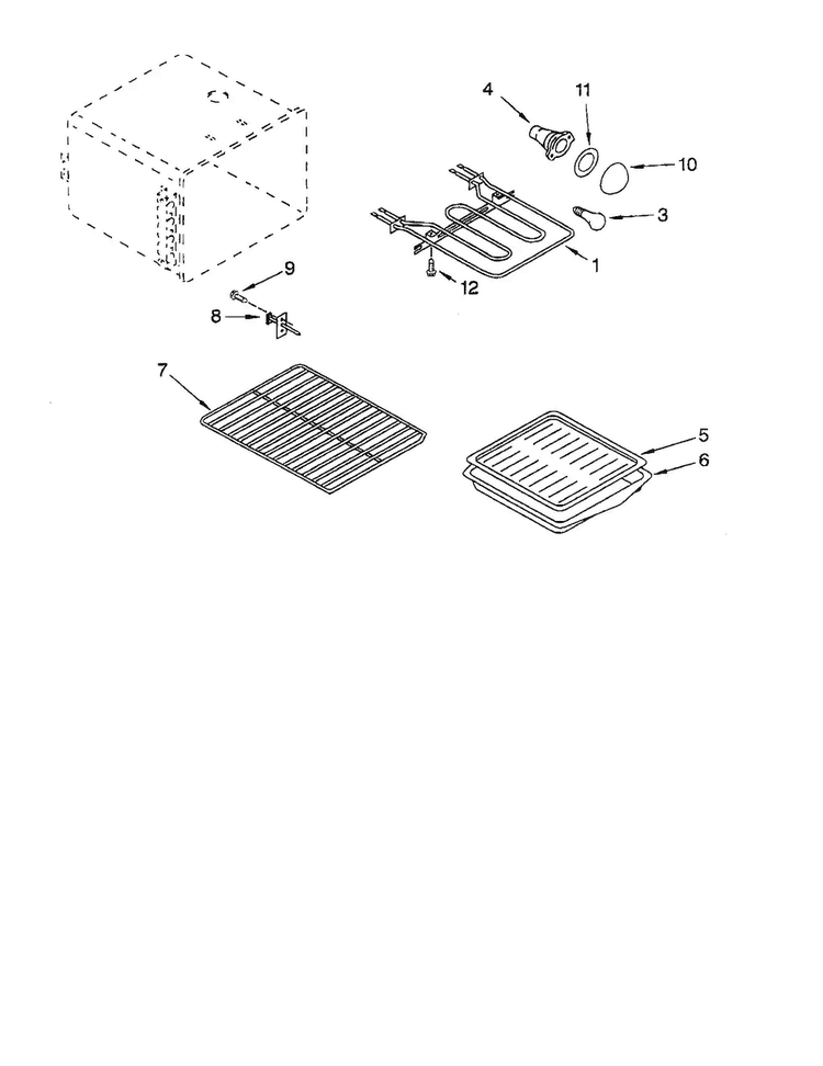 Element-broil/rack Diagram and Parts List for GJP84800  Whirlpool Range