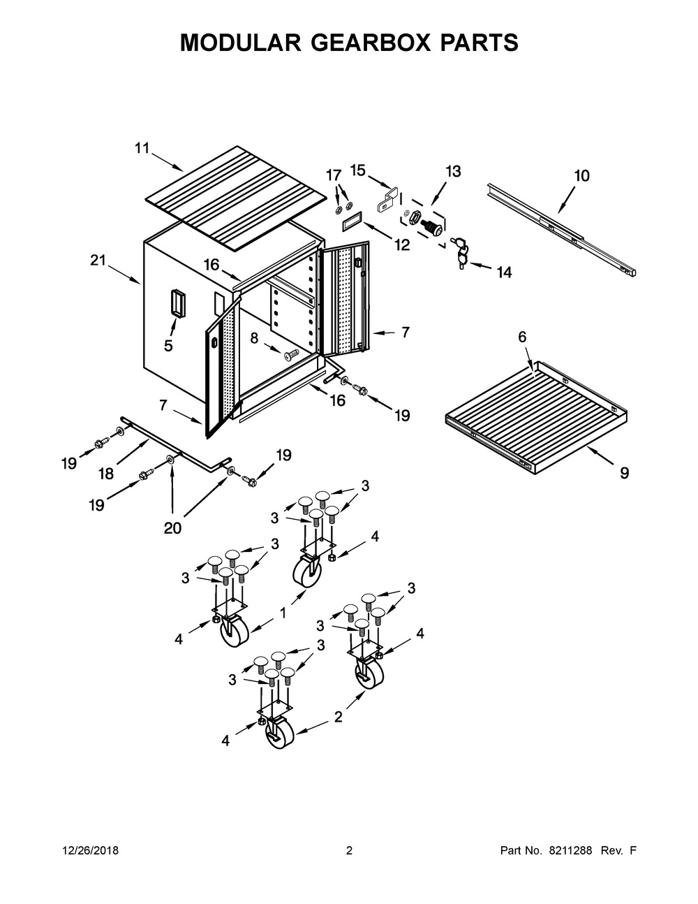 Modular Gearbox Parts Diagram and Parts List for GAGB272DDR00  Whirlpool Cabinet