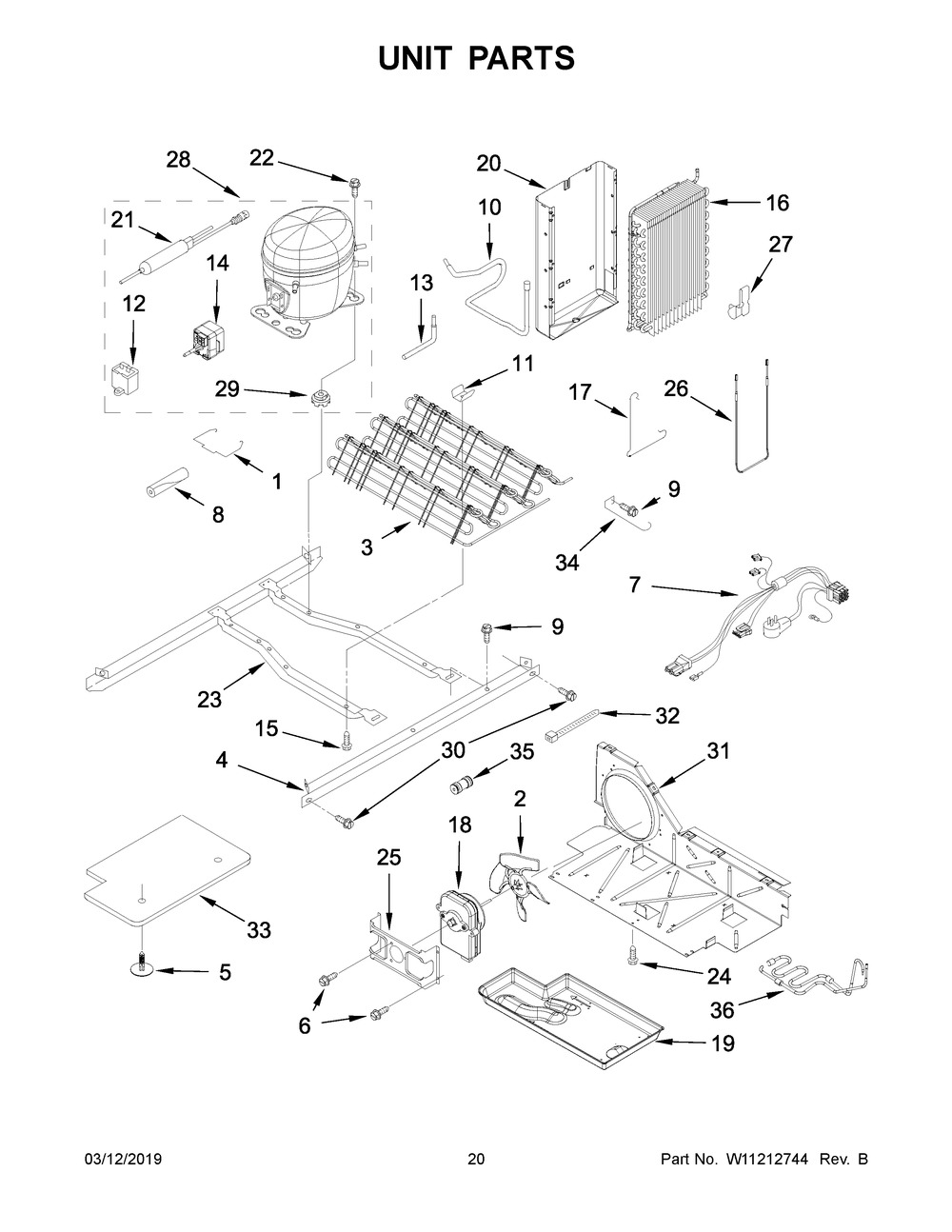 Unit Parts Diagram and Parts List for WRS315SDHB00  Whirlpool Refrigerator