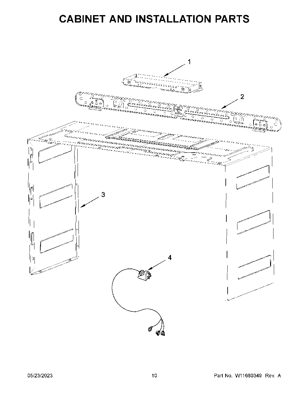 06 - Cabinet And Installation Parts Diagram and Parts List for WMMF5930PW00  Whirlpool Microwave