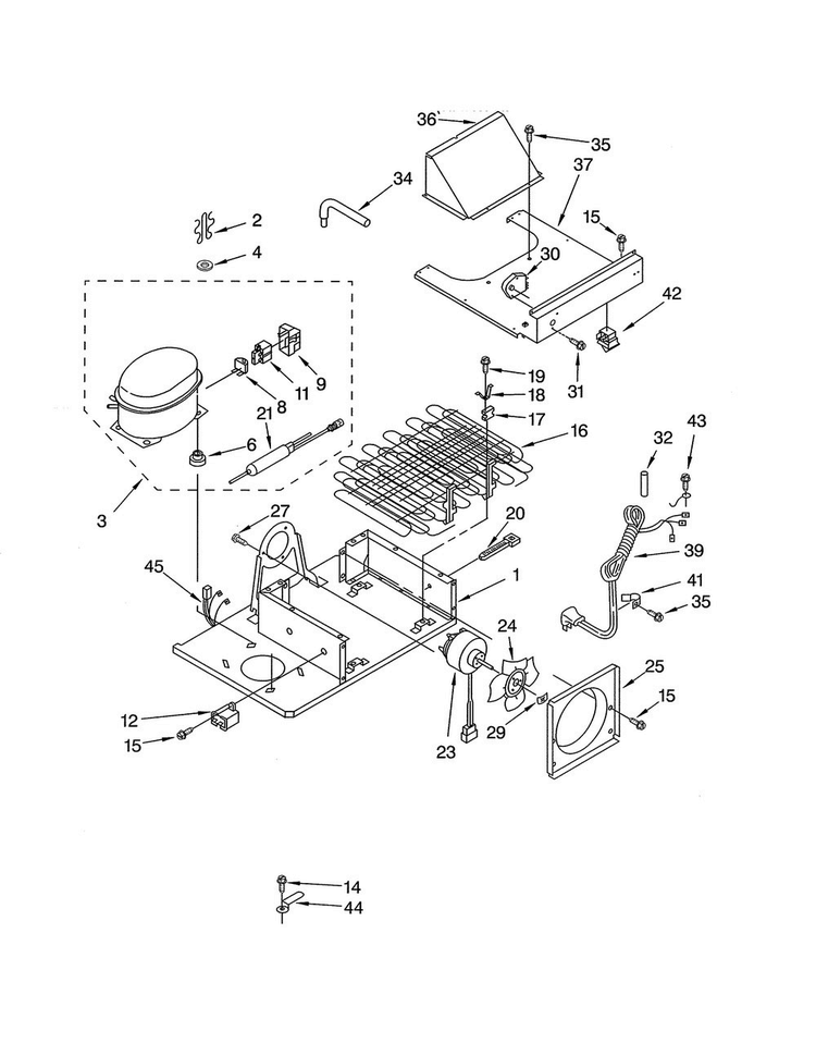 Upper Unit Parts Diagram and Parts List for KCCS36FJT00  KitchenAid Refrigerator