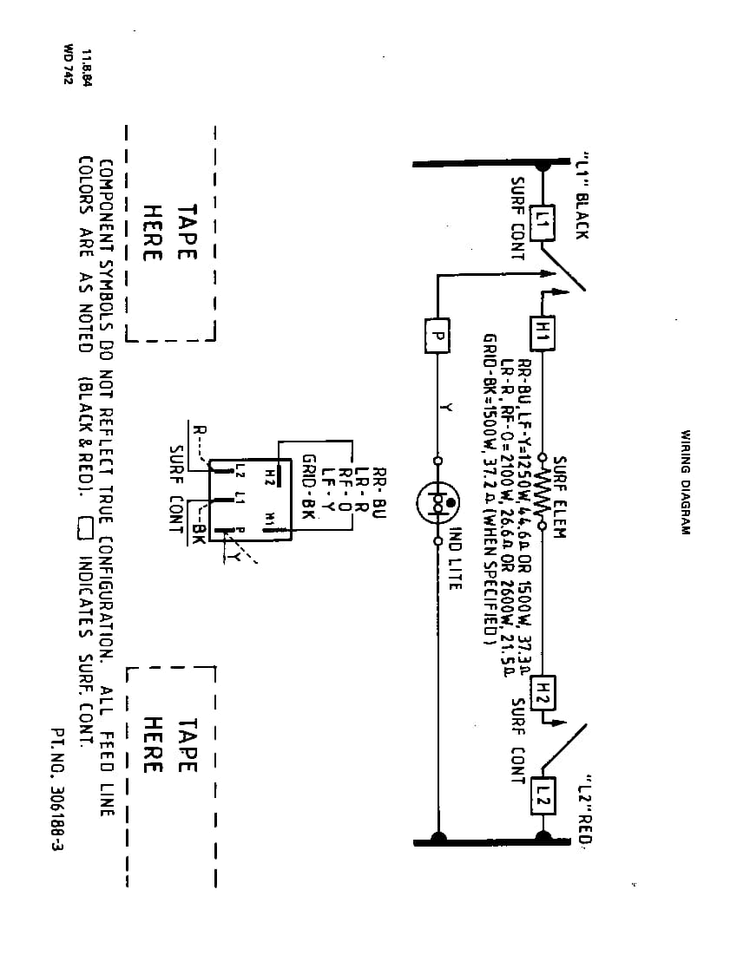 Wire Diagram Diagram and Parts List for 2176*0A  Roper Range