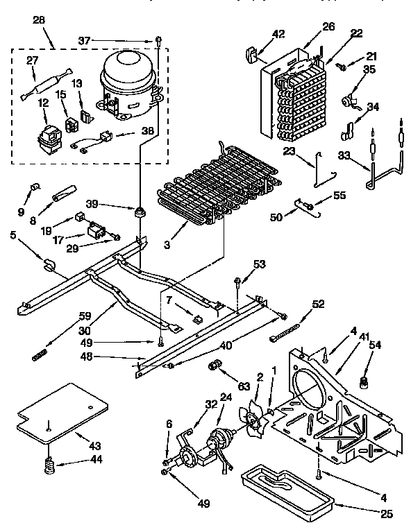 Unit Diagram and Parts List for KSRP27QBL00  KitchenAid Refrigerator
