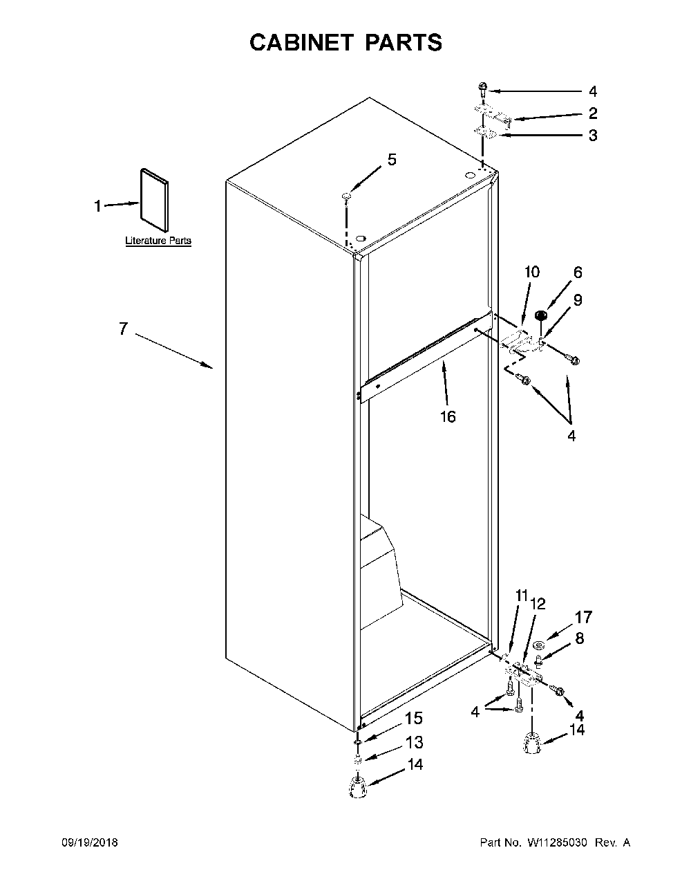 Cabinet parts Diagram and Parts List for 10676393414  Kenmore Refrigerator