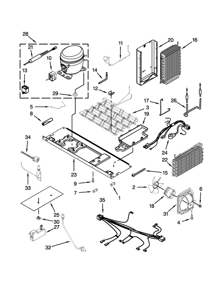 Unit Parts Diagram and Parts List for KSF26C6XYY05  KitchenAid Refrigerator