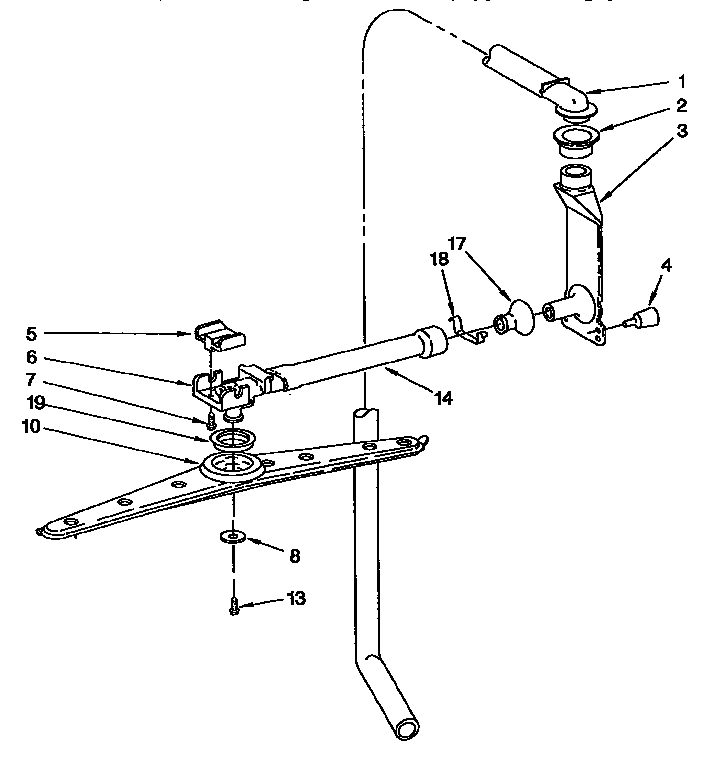Upper Wash And Rinse Diagram and Parts List for KUDH230YH0  KitchenAid Dishwasher
