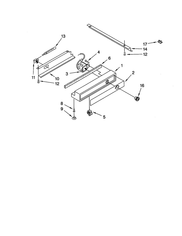 Freezer Control Panel Diagram and Parts List for KSSS36QJS00  KitchenAid Refrigerator