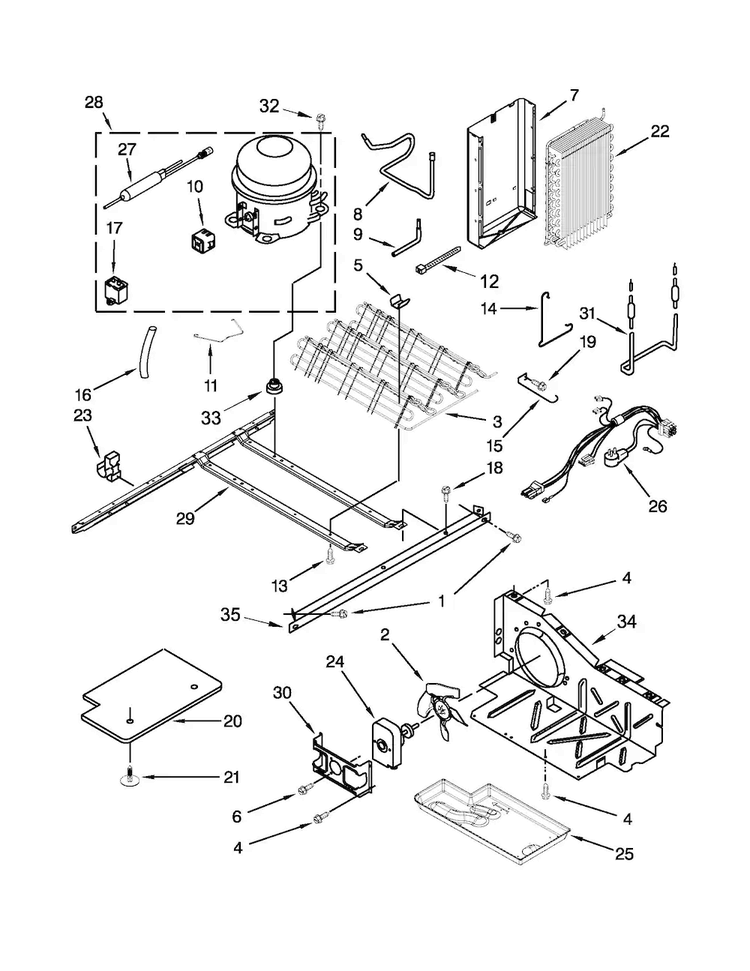 Unit Parts Diagram and Parts List for 10641124210  Kenmore Refrigerator