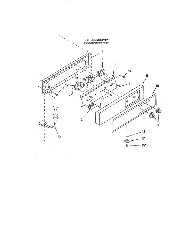 Escutcheon/control Components Diagram and Parts List for BR51IMWA0  Whirlpool Ice Maker