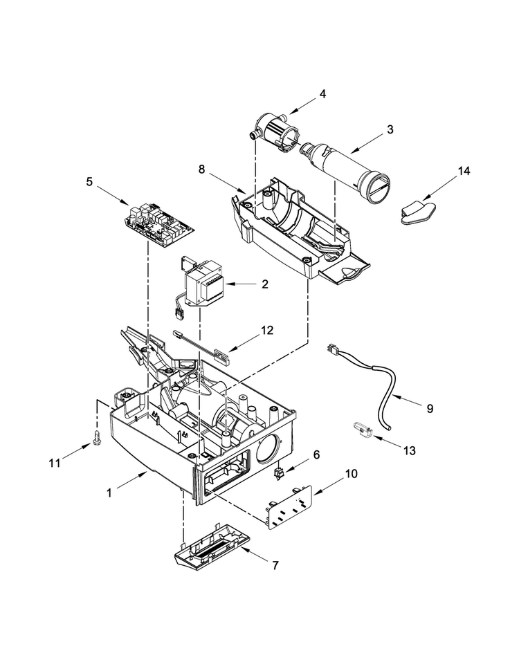 Control Panel Parts Diagram and Parts List for KUIO18NNZS0  KitchenAid Ice Maker