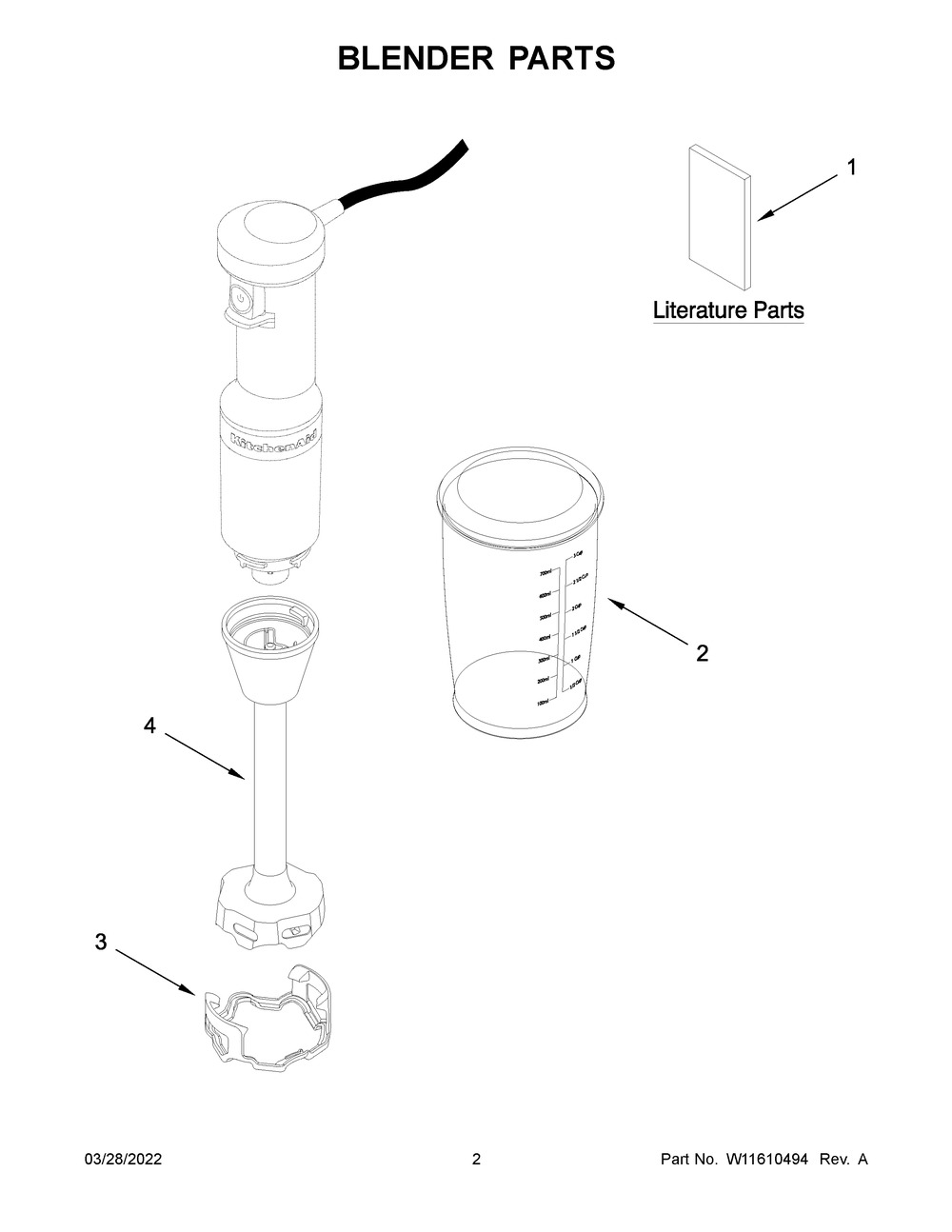 Blender Parts Diagram and Parts List for 5KHBV53BWH0  KitchenAid Blender