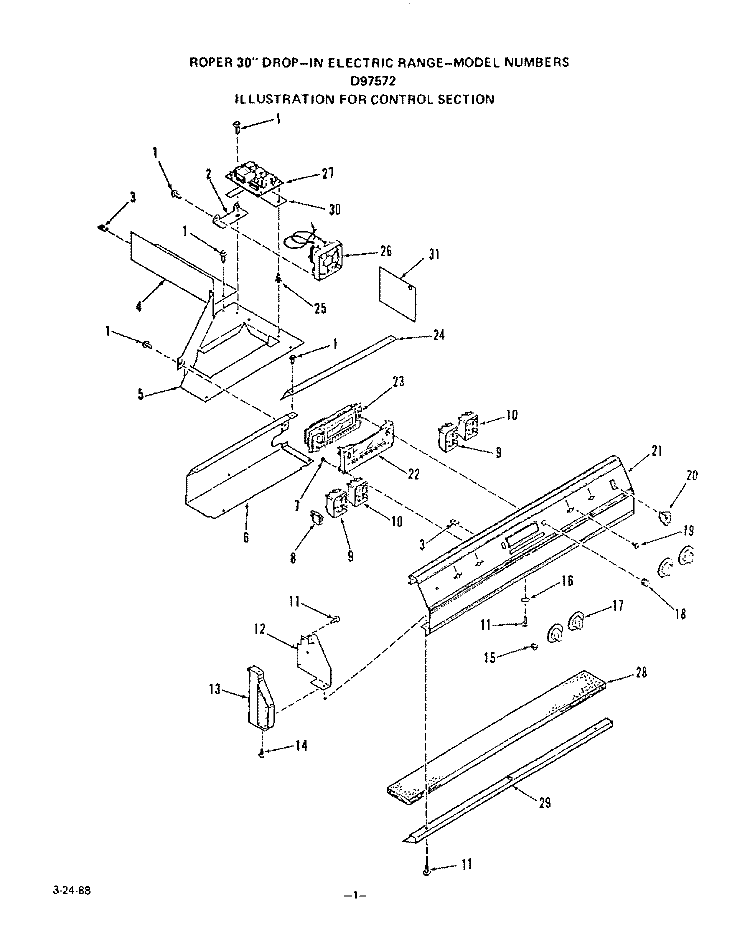 CONTROL, LITERATURE Diagram and Parts List for D9757^2  Whirlpool Range