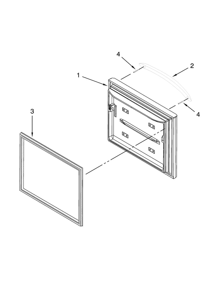 Freezer Door Diagram and Parts List for 10672009015  Kenmore Refrigerator