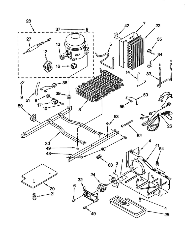 Unit Diagram and Parts List for GD22DFXFT0  Whirlpool Refrigerator