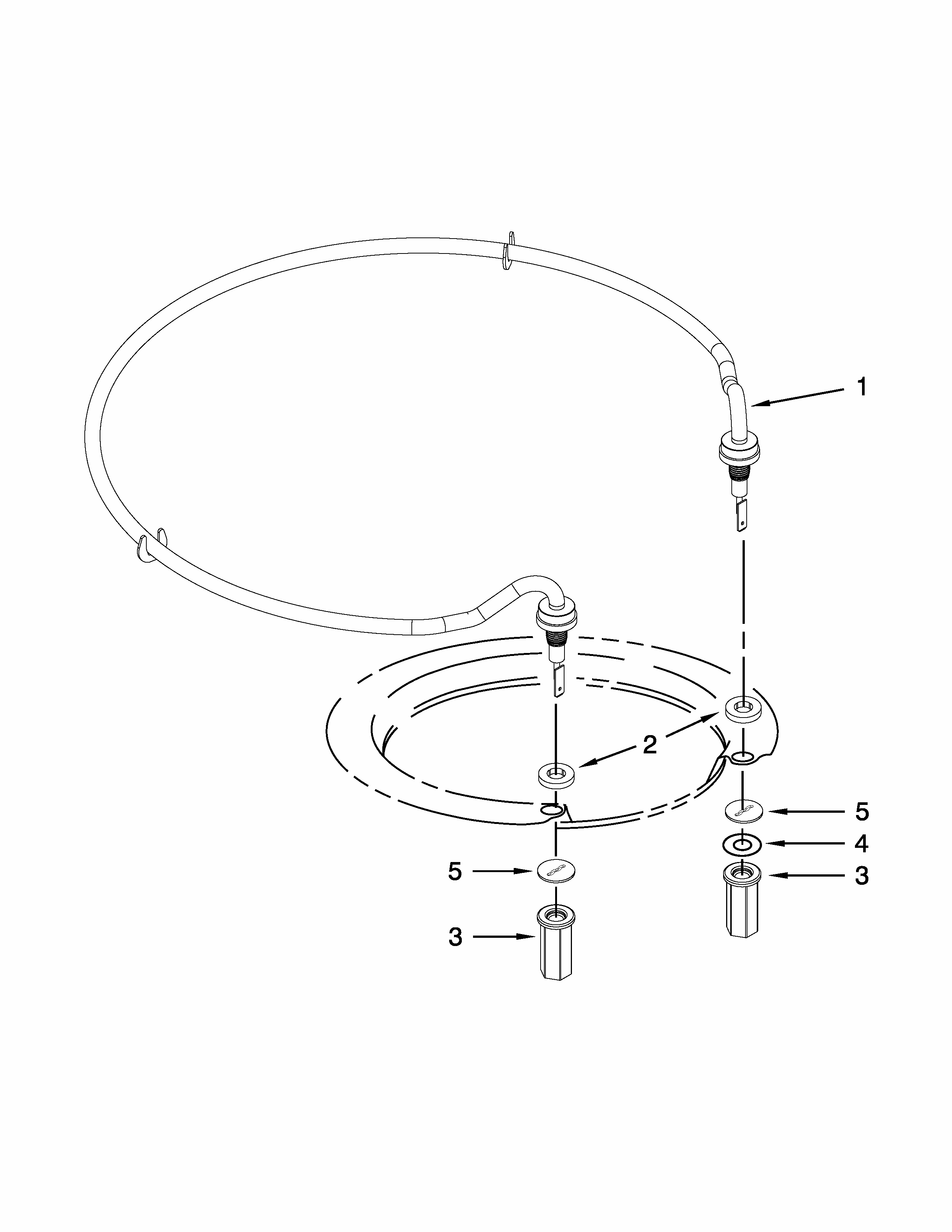 Heater Parts Diagram and Parts List for IUD7500BS2  Whirlpool Dishwasher