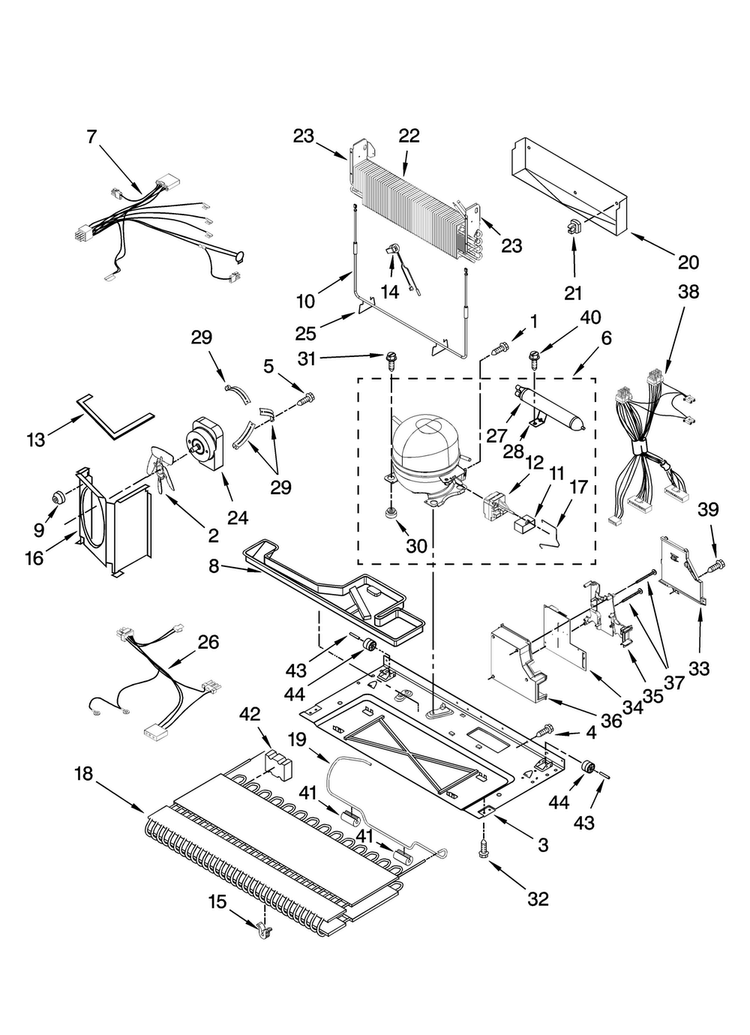 Unit Parts Diagram and Parts List for KBRS20ETBL11  KitchenAid Refrigerator
