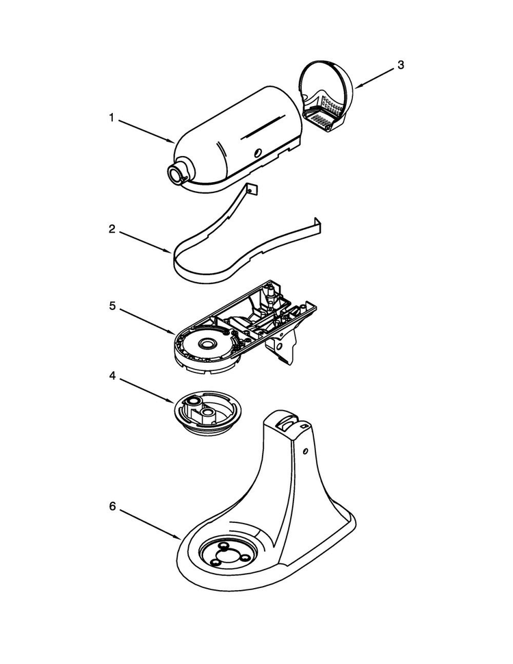 Color Variation Parts Diagram and Parts List for 5KSM125BER4  KitchenAid Mixer