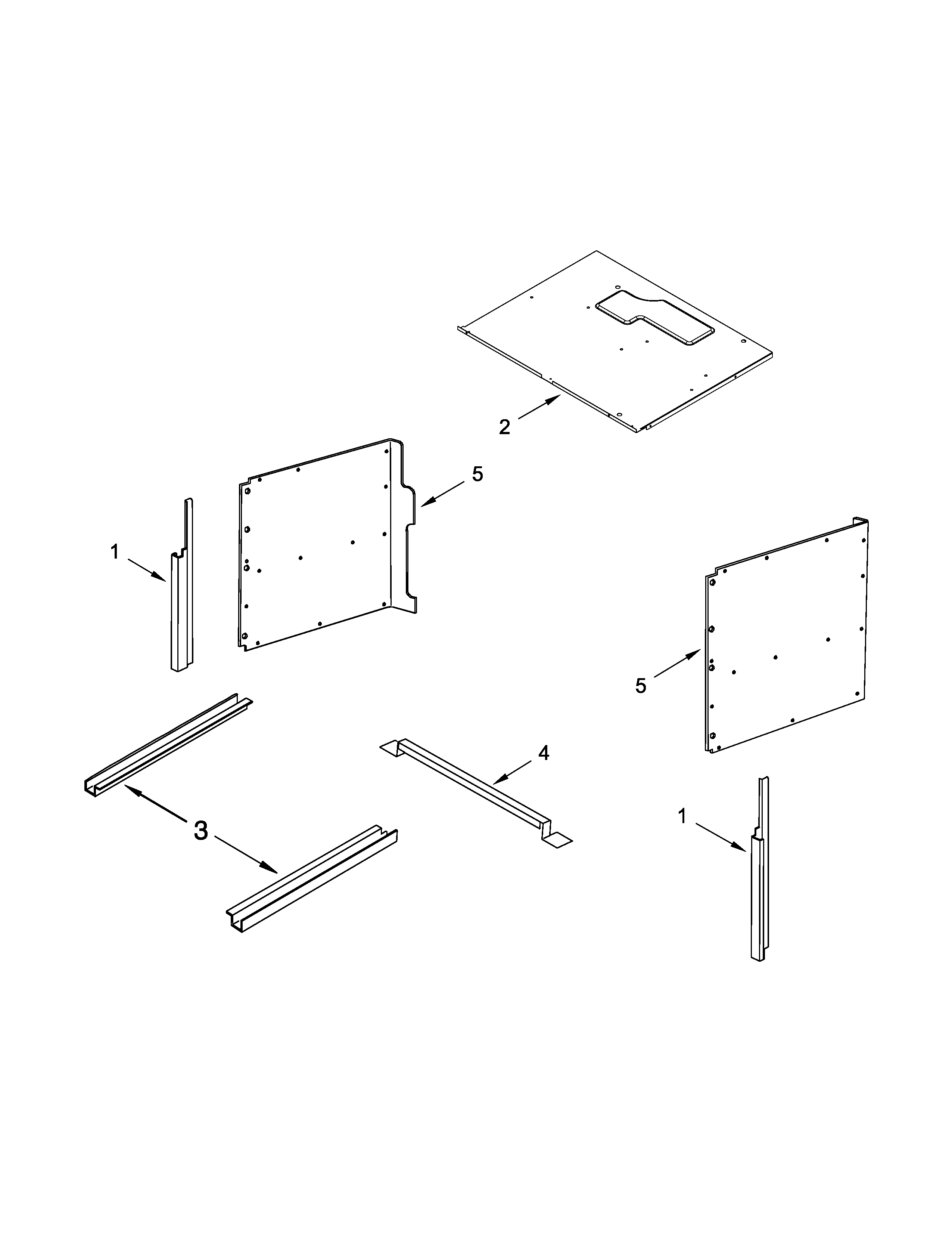 Cabinet Parts Diagram and Parts List for IBMS1455DS01  Whirlpool Microwave