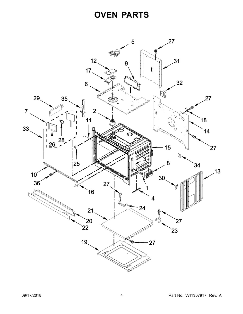 Oven Parts Diagram and Parts List for WOS97EC0HZ01  Whirlpool Wall Oven