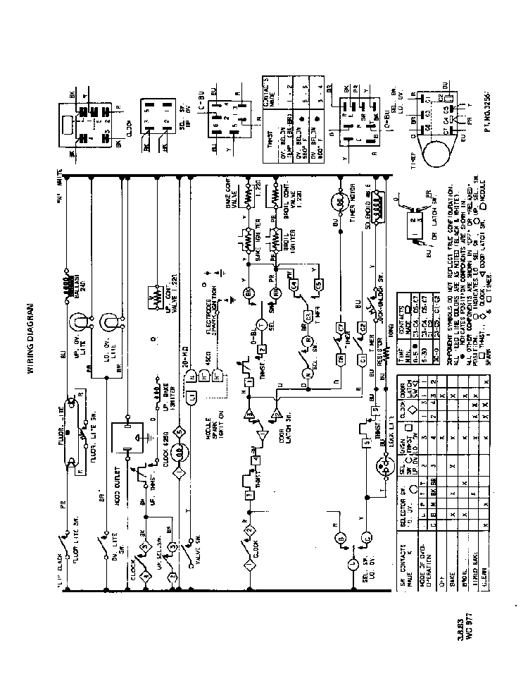 Wiring Diagram Diagram and Parts List for 1883*0A  Roper Wall Oven