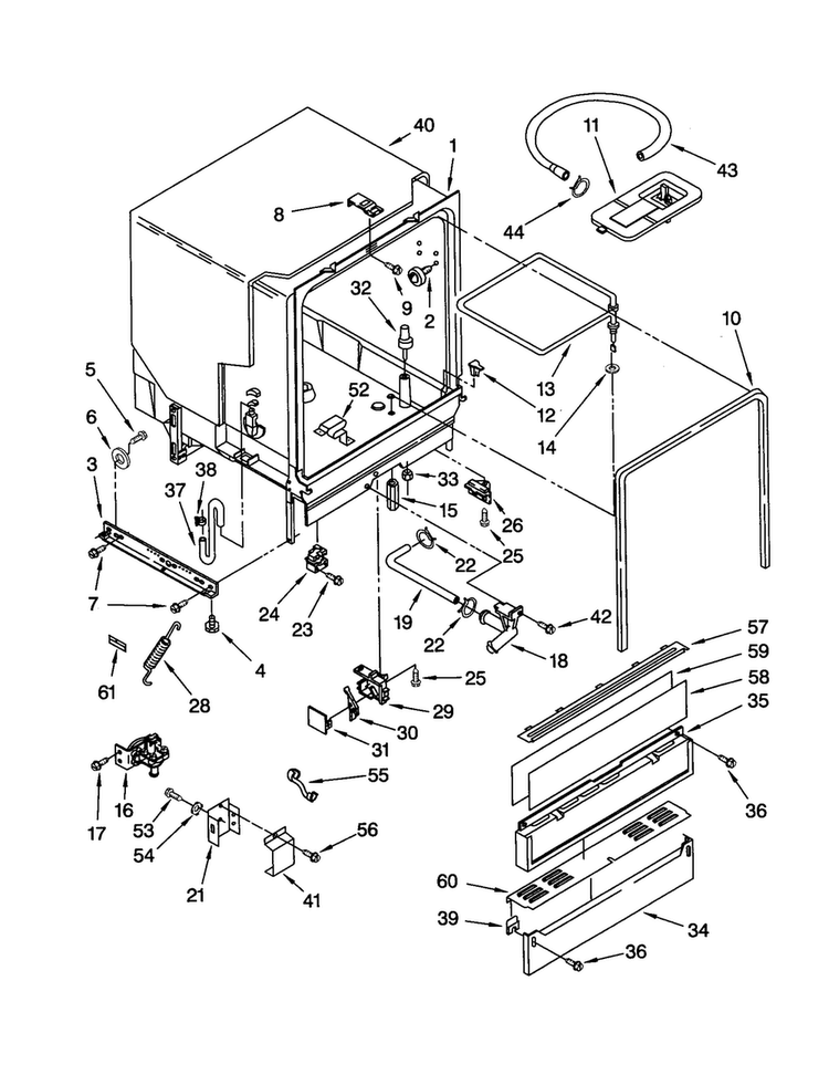Tube Assembly Diagram and Parts List for DU850DWGX2  Whirlpool Dishwasher