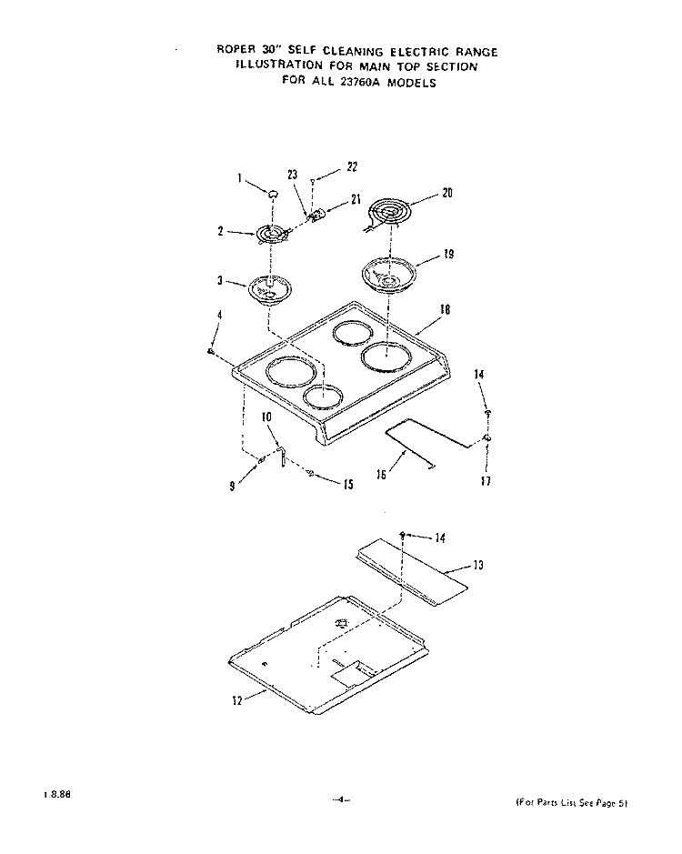 OPTIONAL GRIDDLE Diagram and Parts List for 2376W0A  Roper Range