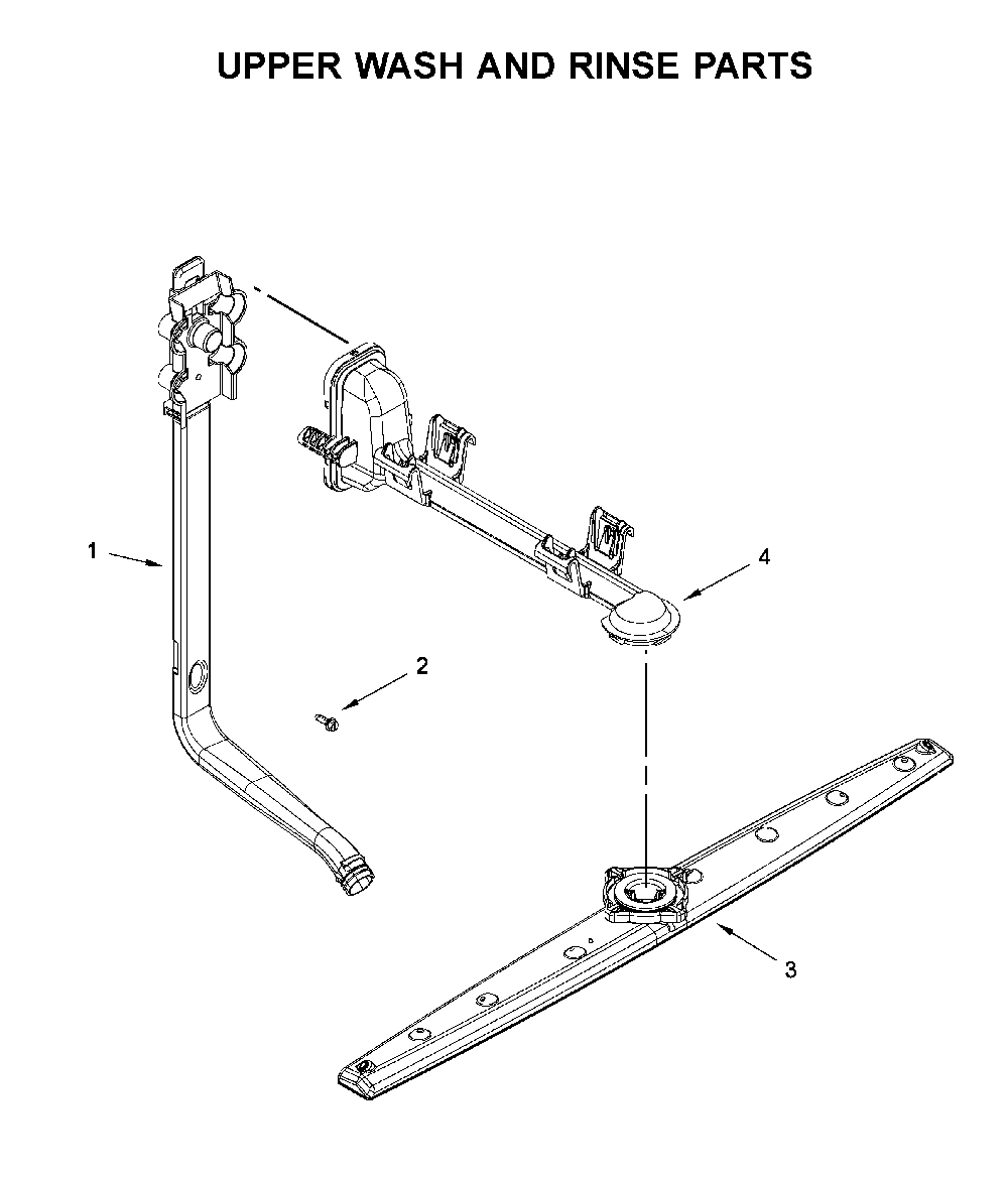Upper wash and rinse parts Diagram and Parts List for WDP370PAHW1  Whirlpool Dishwasher