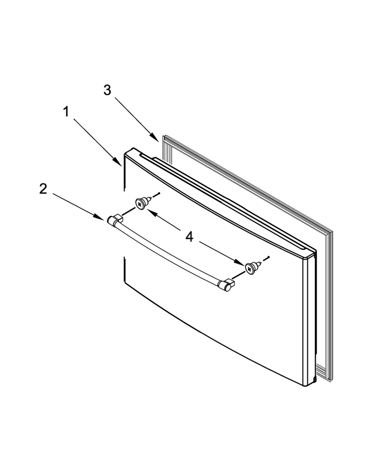 Freezer Door Parts Diagram and Parts List for 5GFB2058EA00  Whirlpool Refrigerator