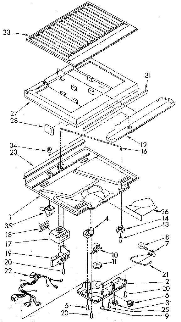 Compartment Separator Diagram and Parts List for ET18GKXSM05  Whirlpool Refrigerator