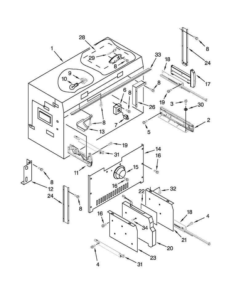 Freezer Liner Parts Diagram and Parts List for KBLO36FTX08  KitchenAid Refrigerator