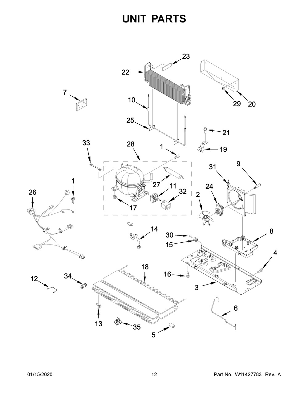 Unit Parts Diagram and Parts List for WRX735SDHZ03  Whirlpool Refrigerator