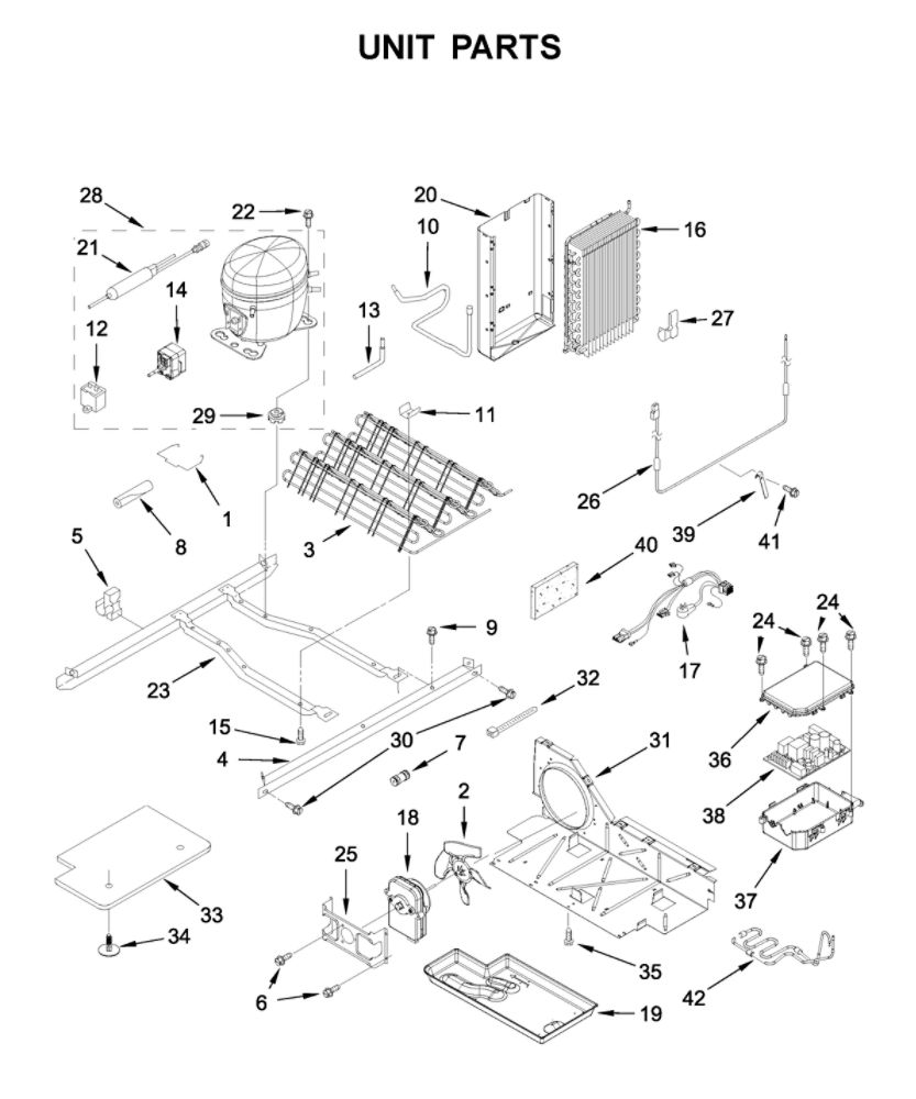 Unit Parts Diagram and Parts List for WRS555SIHB03  Whirlpool Refrigerator