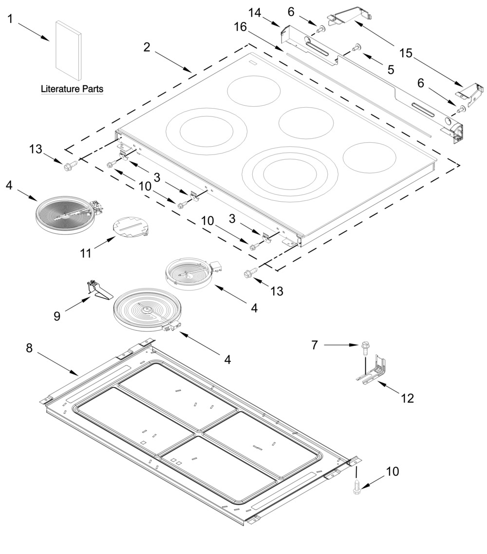 Cooktop Parts Diagram and Parts List for KSES530SJP0  Whirlpool Range