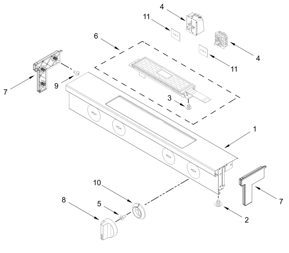 Control Panel Parts Diagram and Parts List for YWSES5030SW0  Whirlpool Range