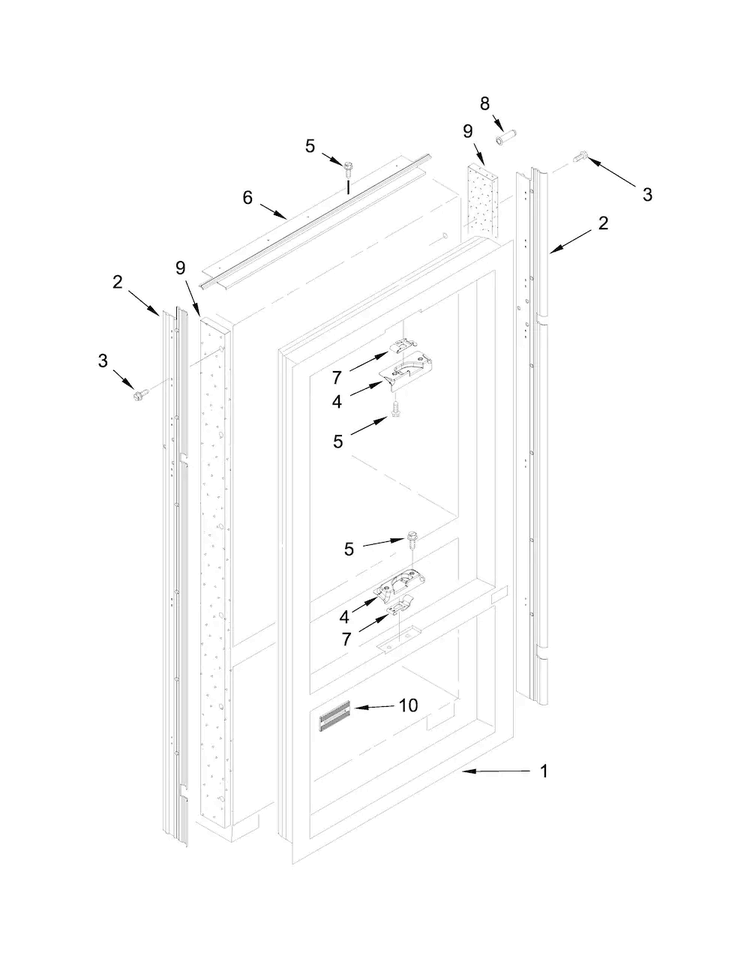 Cabinet Trim Parts Diagram and Parts List for KBFN406EPA00  KitchenAid Refrigerator