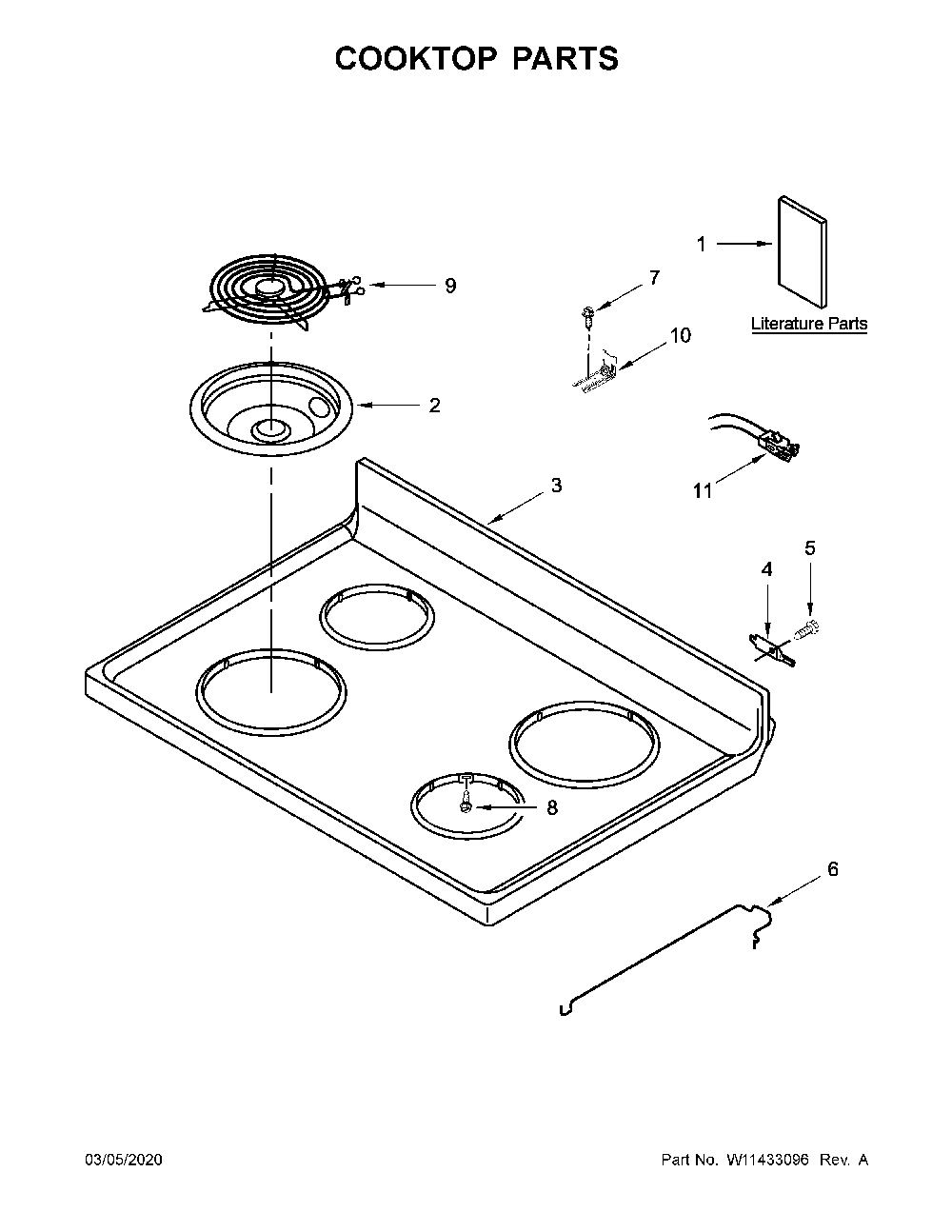 Cooktop parts Diagram and Parts List for YWFC150M0JB0  Whirlpool Range