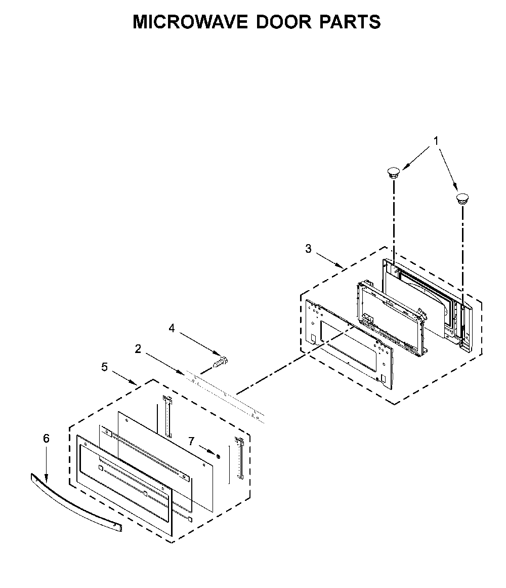 Microwave door parts Diagram and Parts List for WOC54EC7HW04  Whirlpool Microwave