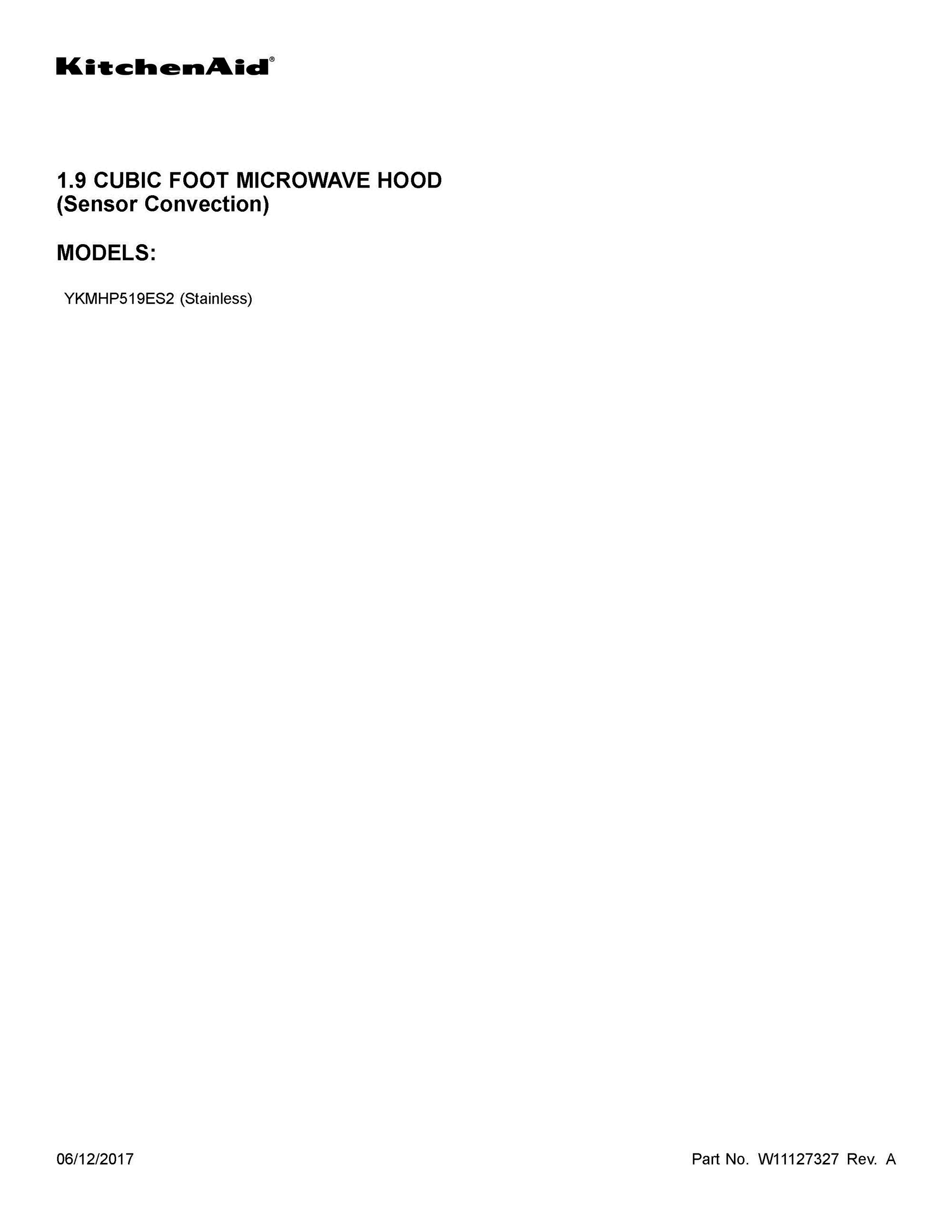 01 - COVER SHEET Diagram and Parts List for YKMHP519ES2  Whirlpool Microwave Oven Combo