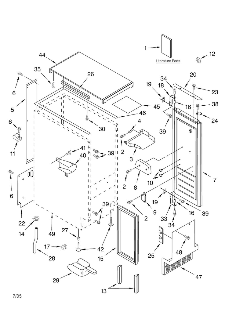 Cabinet Liner And Door Parts Diagram and Parts List for 10689482997  Kenmore Ice Maker