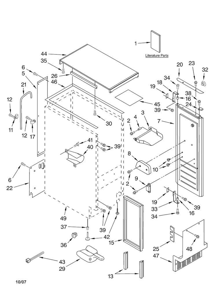 Cabinet Liner And Door Parts Diagram and Parts List for 10689583701  Kenmore Ice Maker