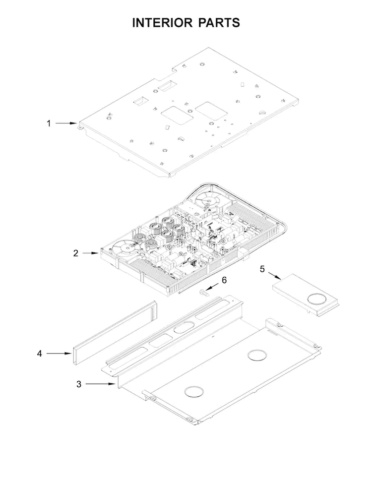 Interior Parts Diagram and Parts List for KSIB900ESS0  KitchenAid Range
