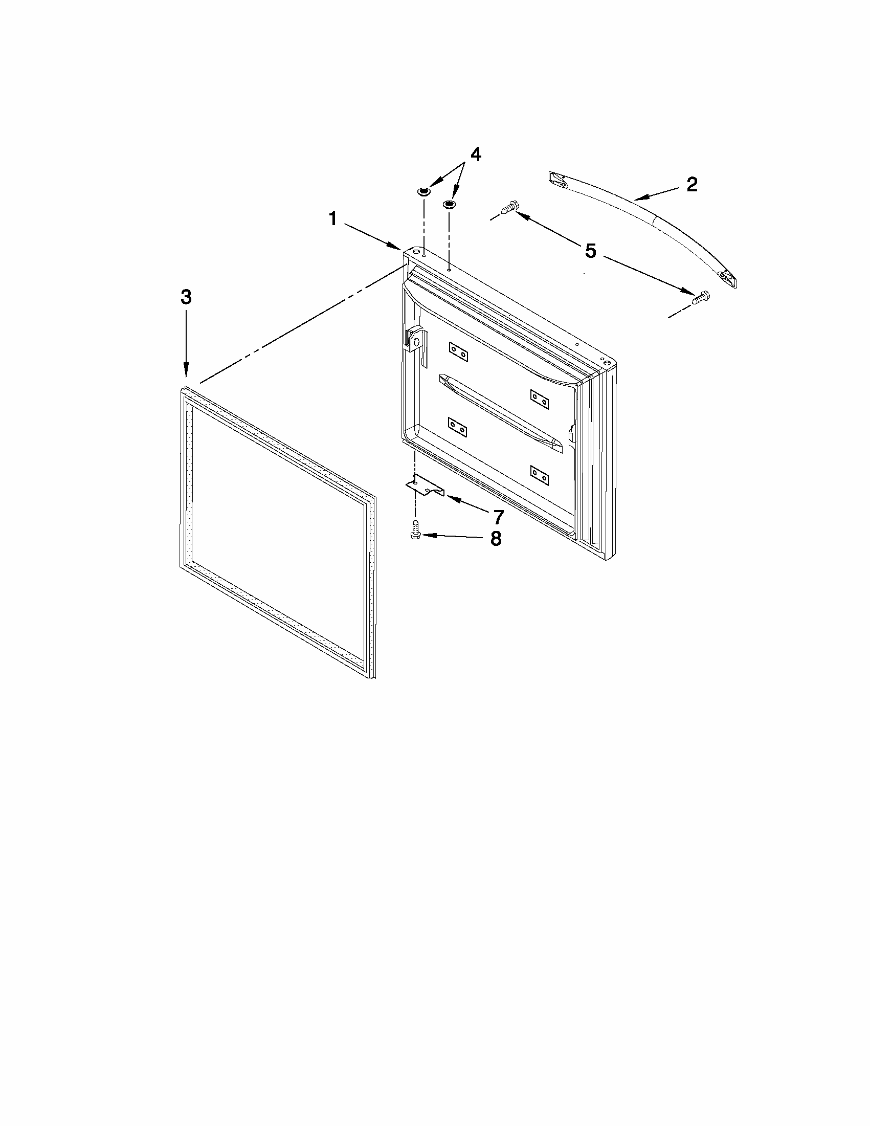 Freezer Door Parts Diagram and Parts List for 59669289012  Kenmore Refrigerator