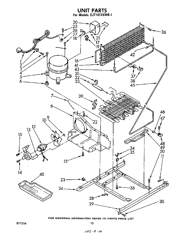 UNIT, LIT/OPTIONAL Diagram and Parts List for EJT161XKWR1  Whirlpool Refrigerator
