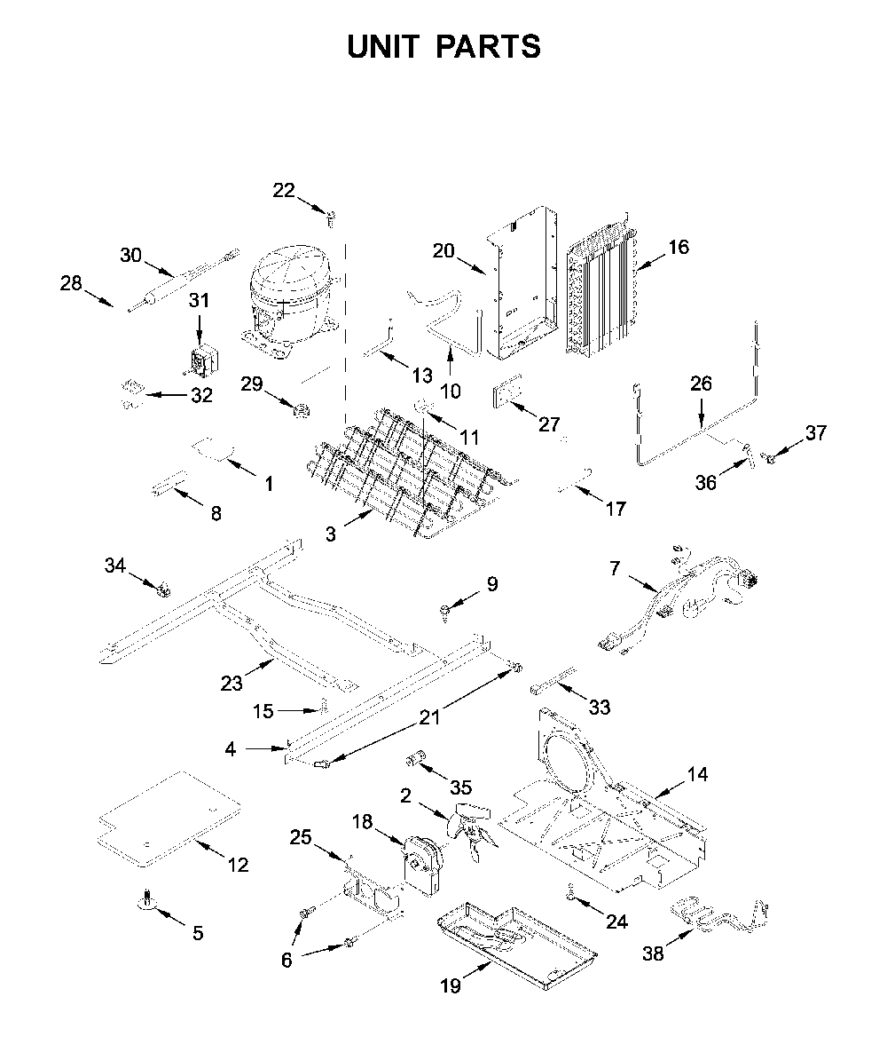Unit parts Diagram and Parts List for WRS315SDHT02  Whirlpool Refrigerator